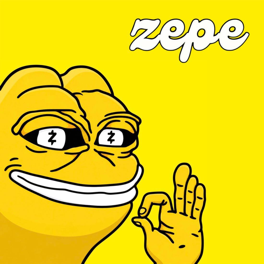ZEPE yellow frog mascot
